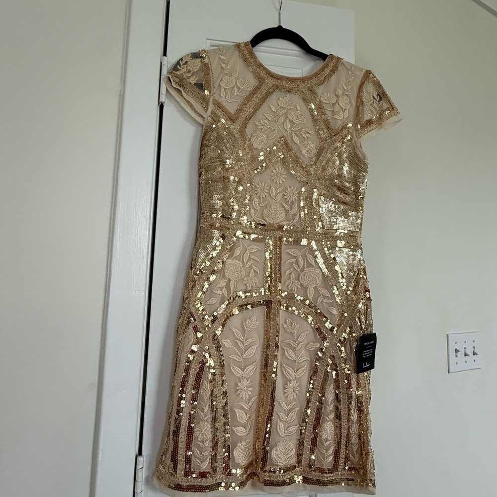 Gold Sequin Embellished Dress